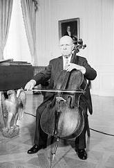 Casals behind cello Casals behind cello